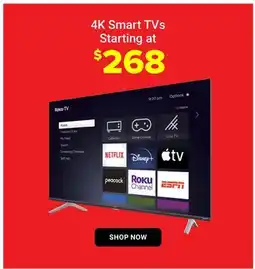 Visions Electronics 4K Smart TVs Starting at $268 offer