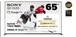 Visions Electronics Sony 65 QD-OLED Native 120Hz Panel X80M2 4K Smart TV offer