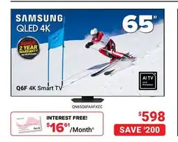 Visions Electronics SAMSUNG 65 Q6F 4K Smart TV offer