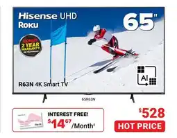 Visions Electronics HISENSE 65 R63N 4K Smart TV offer