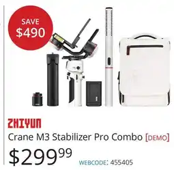 Vistek ZHIYUN Crane M3 Stabilizer Pro Combo offer
