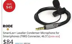 Vistek RODE SmartLav+ Lavalier Condenser Microphone for Smartphones (TRRS Connecter, 46.5) offer