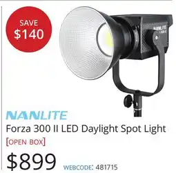 Vistek NANLITE Forza 300 II LED Daylight Spot Light offer