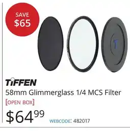 Vistek TIFFEN 58mm Glimmerglass 1/4 MCS Filter offer