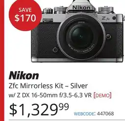 Vistek Nikon Zfc Mirrorless Kit – Silver w/ Z DX 16-50mm f/3.5-6.3 VR offer