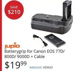 Vistek jupio Batterygrip for Canon EOS 77D/ 800D/ 9000D + Cable offer