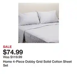 TSC Stores Home 4-Piece Dobby Grid Solid Cotton Sheet Set offer
