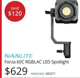 Vistek NANLITE Forza 60C RGBLAC LED Spotlight offer