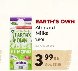 Marche Leo's EARTH'S OWN Almond Milks offer