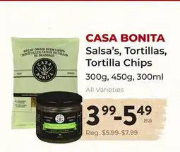 Marche Leo's CASA BONITA Salsa's, Tortillas, Tortilla Chips offer