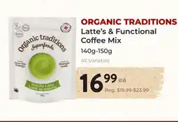 Marche Leo's ORGANIC TRADITIONS Latte's & Functional Coffee Mix offer