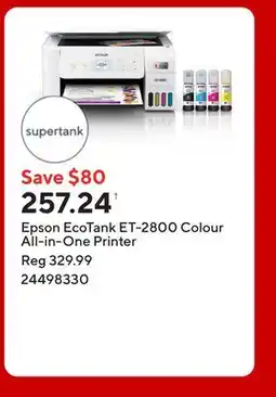 Staples Epson EcoTank ET-2800 Colour All-in-One Printer offer