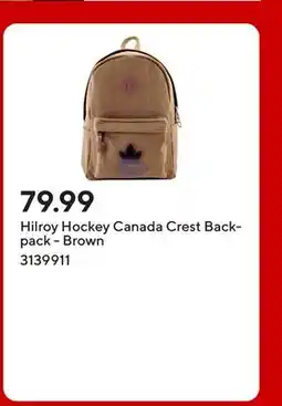 Staples Hilroy Hockey Canada Crest Backpack - Brown offer