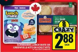 Food Basics Schneiders Lunch Mate or Greenfield Kits or Adult Kits offer