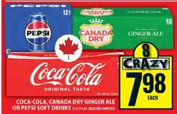 Food Basics Coca-Cola, Canada Dry Ginger Ale or Pepsi Soft Drinks offer