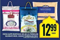 Food Basics India Gate Rozzana or Qilla Premium Basmati Rice, Cedar Parboiled Rice offer