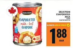 Food Basics SELECTION EVAPORATED MILK offer