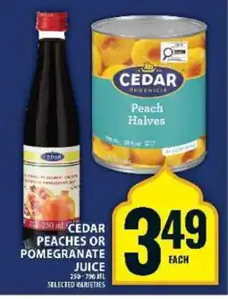 Food Basics Cedar Peaches or Pomegranate Juice offer