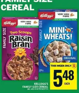 Food Basics KELLOGG’S FAMILY SIZE CEREAL offer