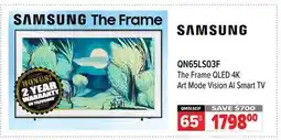 2001 Audio Video SAMSUNG 65 QN65LS03F The Frame QLED 4K Art Mode Vision AI Smart TV offer
