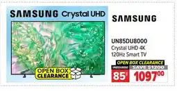 2001 Audio Video UN85DU8000 SAMSUNG 85 Crystal UHD 4K 120Hz Smart TV offer