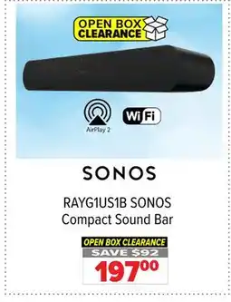 2001 Audio Video RAYG1US1B SONOS Compact Sound Bar offer