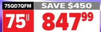 2001 Audio Video Hisense 75 QLED Mini-LED TV offer