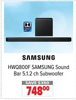 2001 Audio Video HWQ800F SAMSUNG Sound Bar 5.1. 2 ch Subwoofer offer