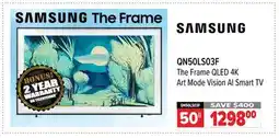 2001 Audio Video QN50LS03F SAMSUNG 50 The Frame QLED 4K Art Mode Vision AI Smart TV offer