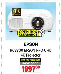 2001 Audio Video HC3800 EPSON PRO-UHD 4K Projector offer