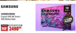 2001 Audio Video SAMSUNG 98 UN98DU9000 Crystal UHD 4K Smart - 200 Motion Rate offer