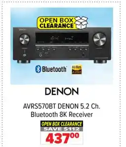 2001 Audio Video AVRS570BT DENON 5.2 Ch. Bluetooth 8K Receiver offer