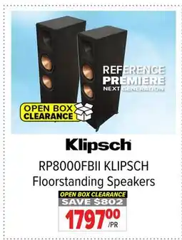 2001 Audio Video RP8000FBII KLIPSCH Floorstanding Speakers offer