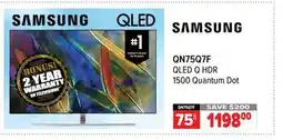 2001 Audio Video SAMSUNG 75 QN75Q7F QLED Q HDR 1500 Quantum Dot offer
