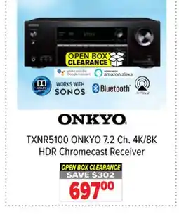 2001 Audio Video TXNR5100 ONKYO 7.2 Ch. 4K/8K HDR Chromecast Receiver offer