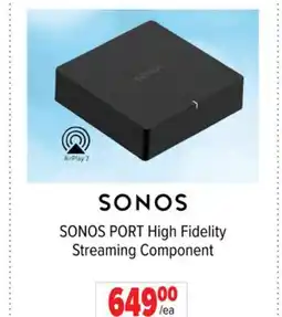 2001 Audio Video SONOS PORT High Fidelity Streaming Component offer