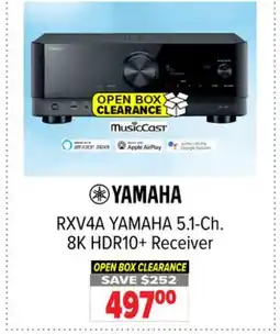 2001 Audio Video RXV4A YAMAHA 5.1-Ch. 8K HDR10 + Receiver OPEN offer