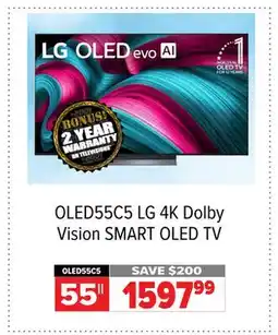 2001 Audio Video OLED55C5 55 LG 4K Dolby Vision SMART OLED TV offer