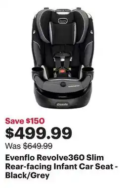 Best Buy Evenflo Revolve360 Slim Rear-facing Infant Car Seat - Black/Grey offer