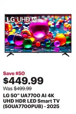 Best Buy LG 50 UA7700 AI 4K UHD HDR LED Smart TV (50UA7700PUB) - 2025 offer