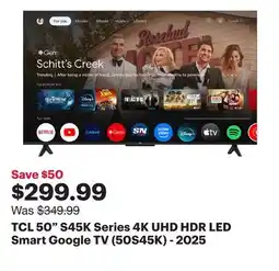 Best Buy TCL 50 S45K Series 4K UHD HDR LED Smart Google TV (50S45K) - 2025 offer