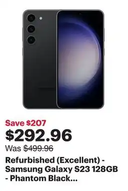 Best Buy Refurbished (Excellent) - Samsung Galaxy S23 128GB - Phantom Black - Unlocked offer
