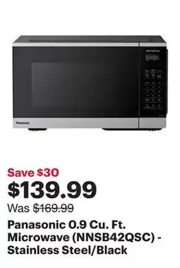 Best Buy Panasonic 0.9 Cu. Ft. Microwave (NNSB42QSC) - Stainless Steel/Black offer