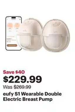 Best Buy eufy S1 Wearable Double Electric Breast Pump offer