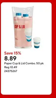 Staples Paper Cup & Lid Combo offer