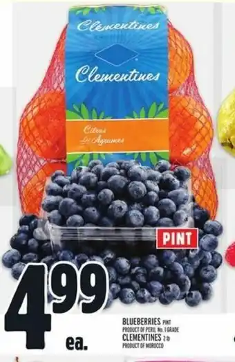 Metro Blueberries, Clementines offer