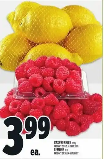 Metro Raspberries, Lemons offer
