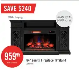 The Brick Zenith 64 Electric Fireplace TV Stand with Storage for TVs up to 70 - Black offer