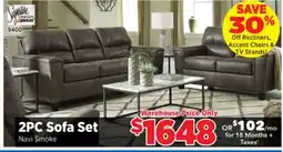 Surplus Furniture Navi Smoke Sofa&Loveseat Set offer