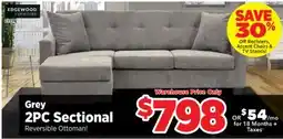 Surplus Furniture Grey 2PC Sofa & Ottoman offer